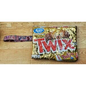 Twix Candy Bar Wrapper Handmade Small Wrist Purse